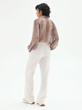 Pantalone palazzo in misto cotone lyocell bianco