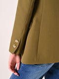 Giacca Monopetto con Bottoni Dorati Verde Militare