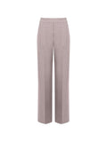 Pantalone a vita alta in misto viscosa tortora beige