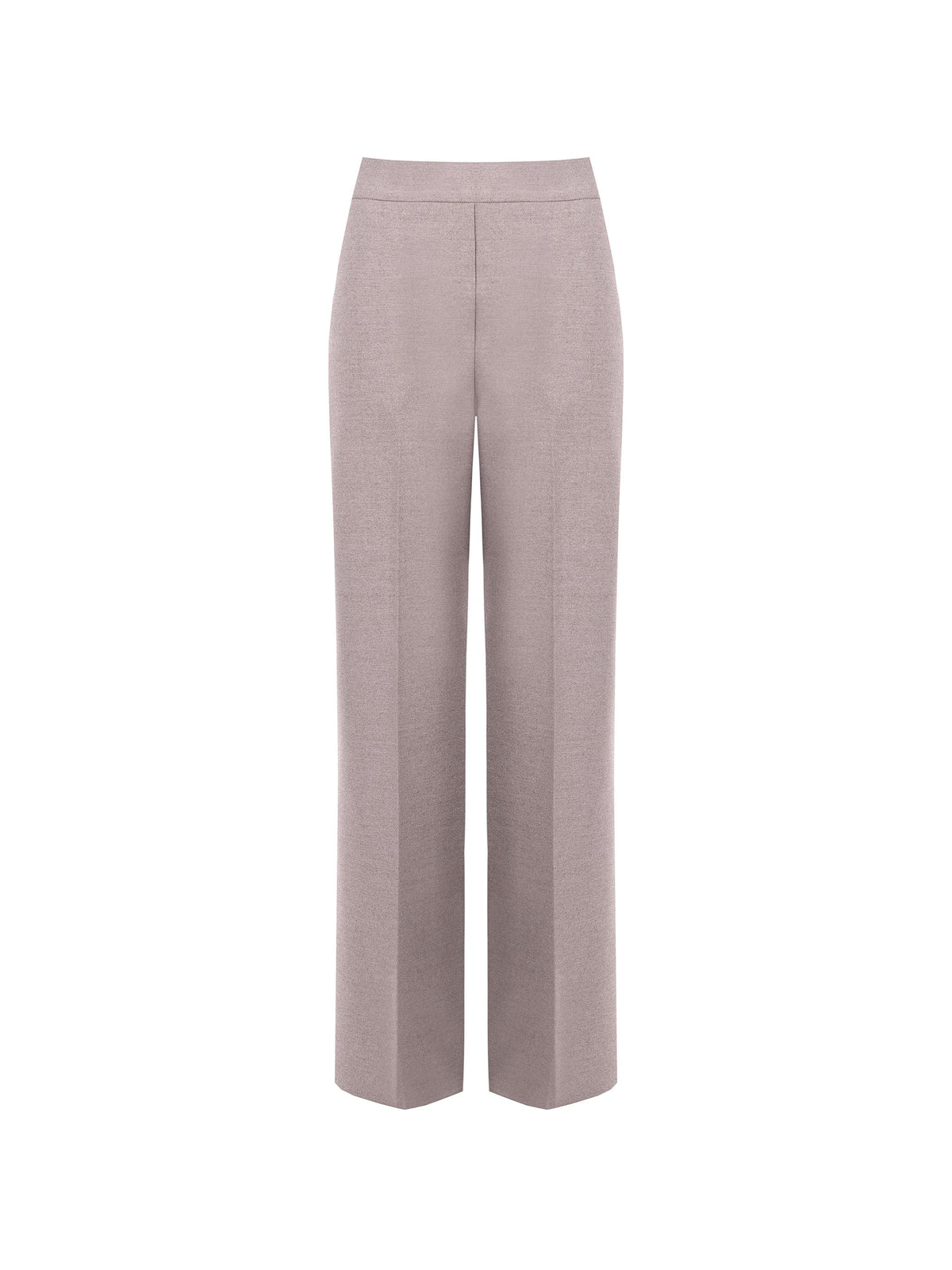 Pantalone a vita alta in misto viscosa tortora beige