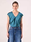 Blusa in Raso Verde Reale