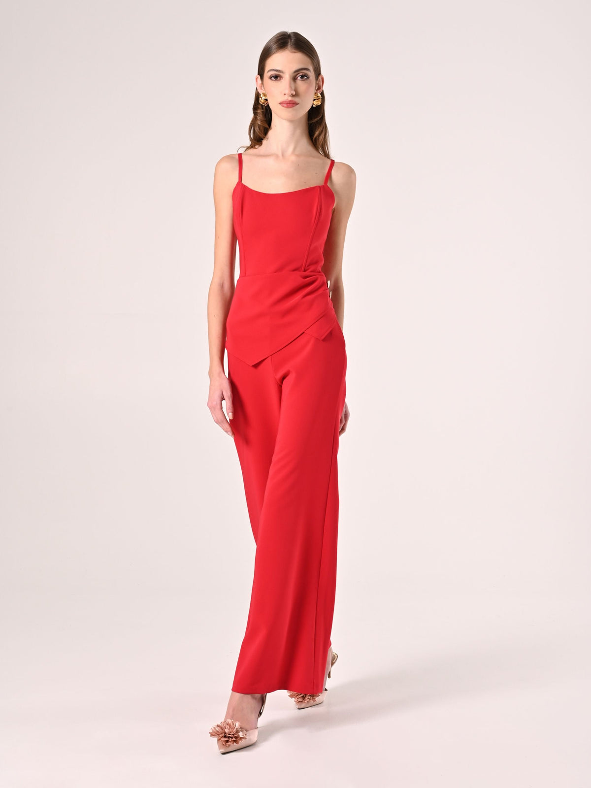 Tuta Rossa con Scollo Bustier