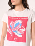 T-Shirt Stampata con Ricamo in Rilievo