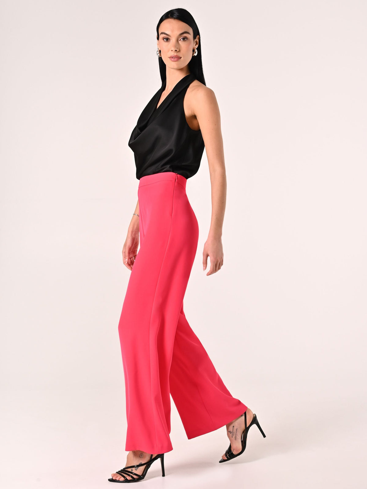 Pantaloni Ampi in Cadi Fuxia
