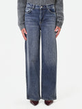 Pantaloni jeans a gamba dritta blu indaco Giorgia Palmas X Rinascimento