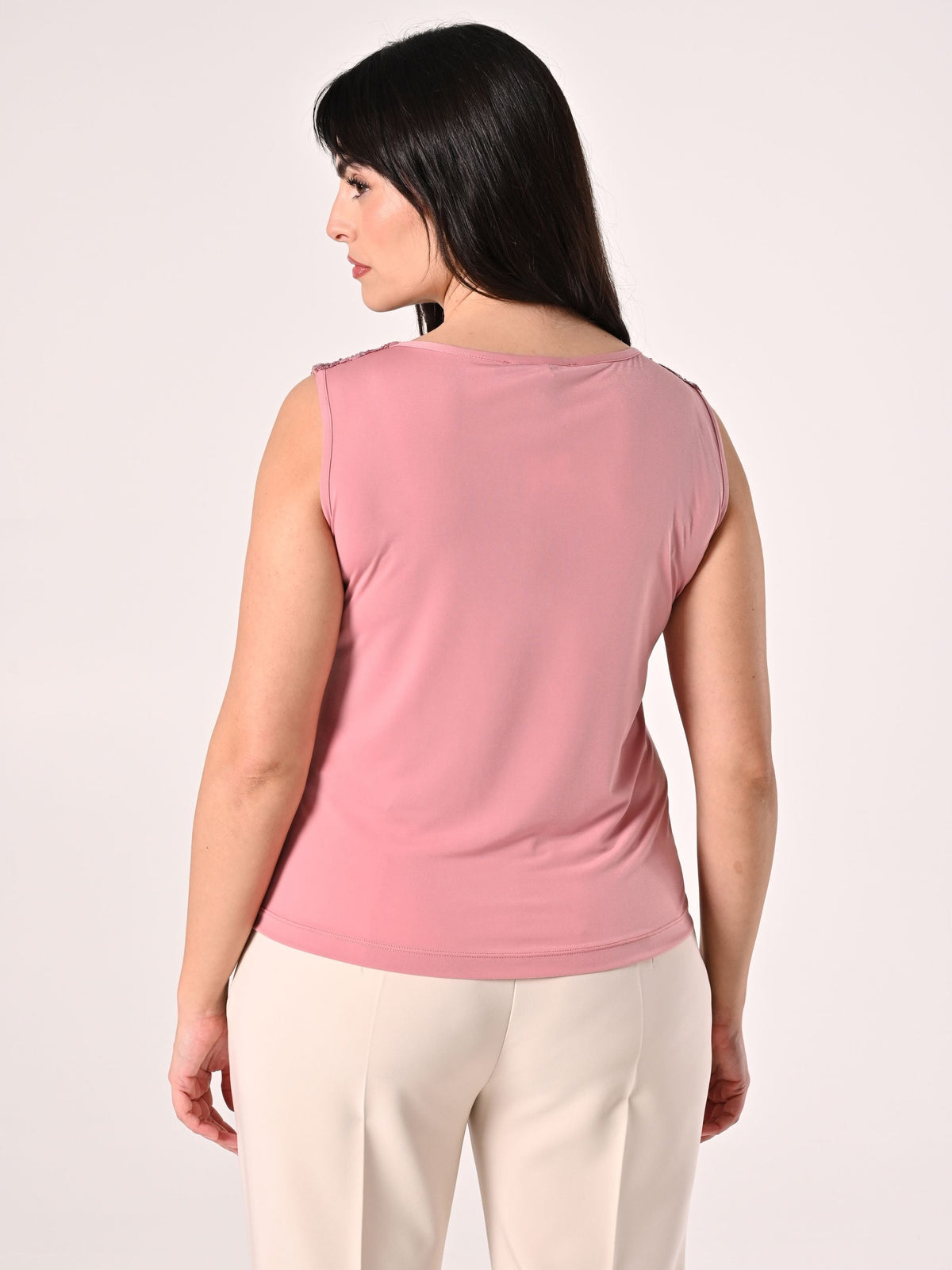 Top Curvy Paillettes Rosa