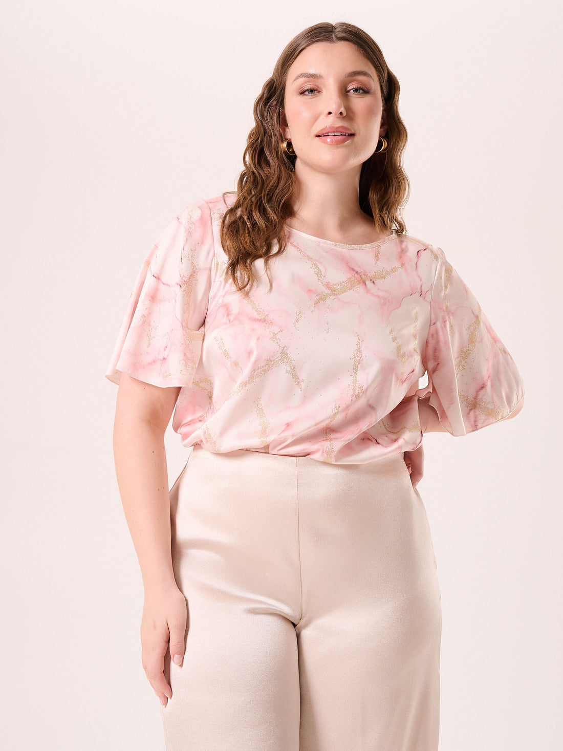 Blusa Curvy Marmorizzata Rosa