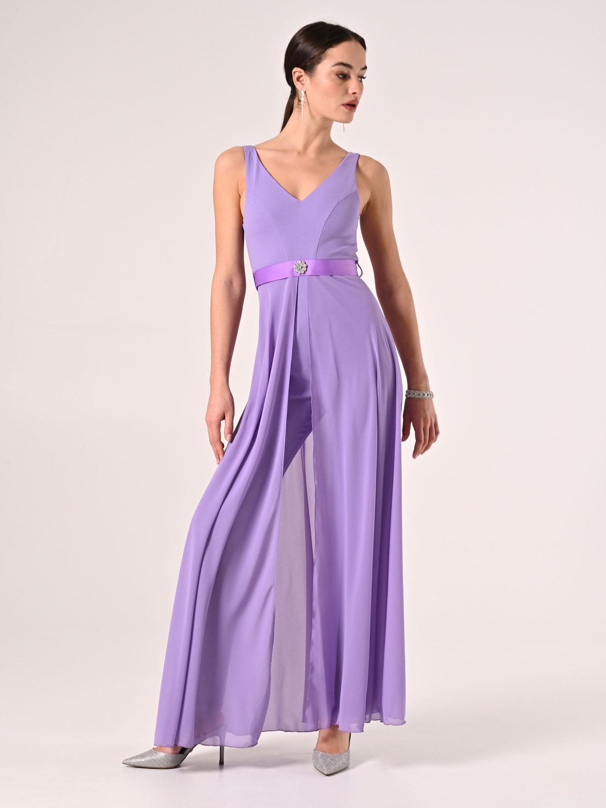 Tuta Viola Lavanda con cinta Gioiello