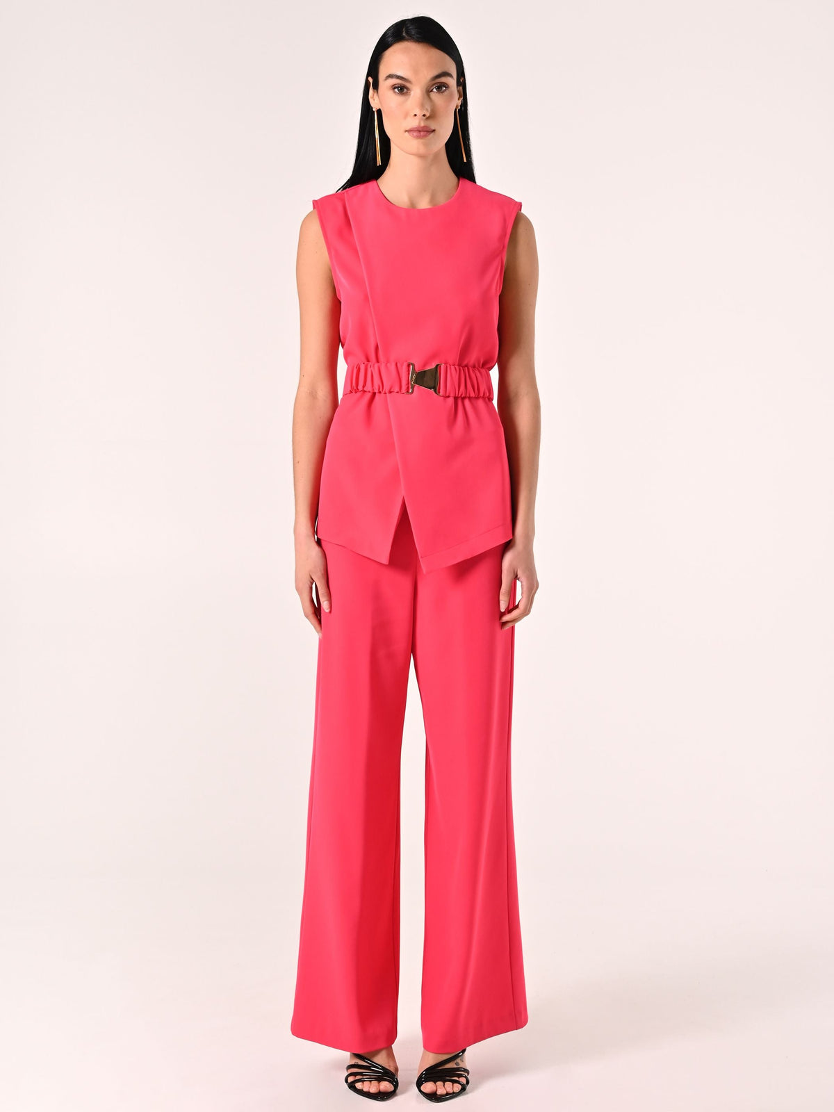 Blusa in Cadi Fuxia con Cintura