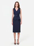 Abito midi blu navy effetto due pezzi