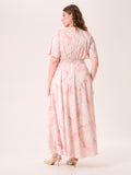 Abito Lungo Curvy stampa Marble Glitter Rosa