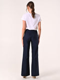Pantaloni Blu in Cotone con Patte