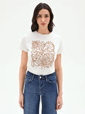 T-shirt panna con stampa grafica