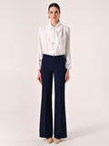 Pantaloni Palazzo in Tessuto Tecnico Blu