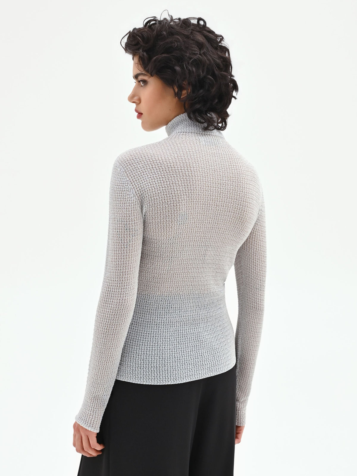 Maglia argento con texture a nido d'ape