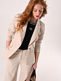 Giacca Beige in Tessuto Operato