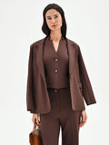 Gilet cioccolato con revers a punta