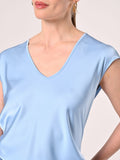 Blusa in Raso Celeste