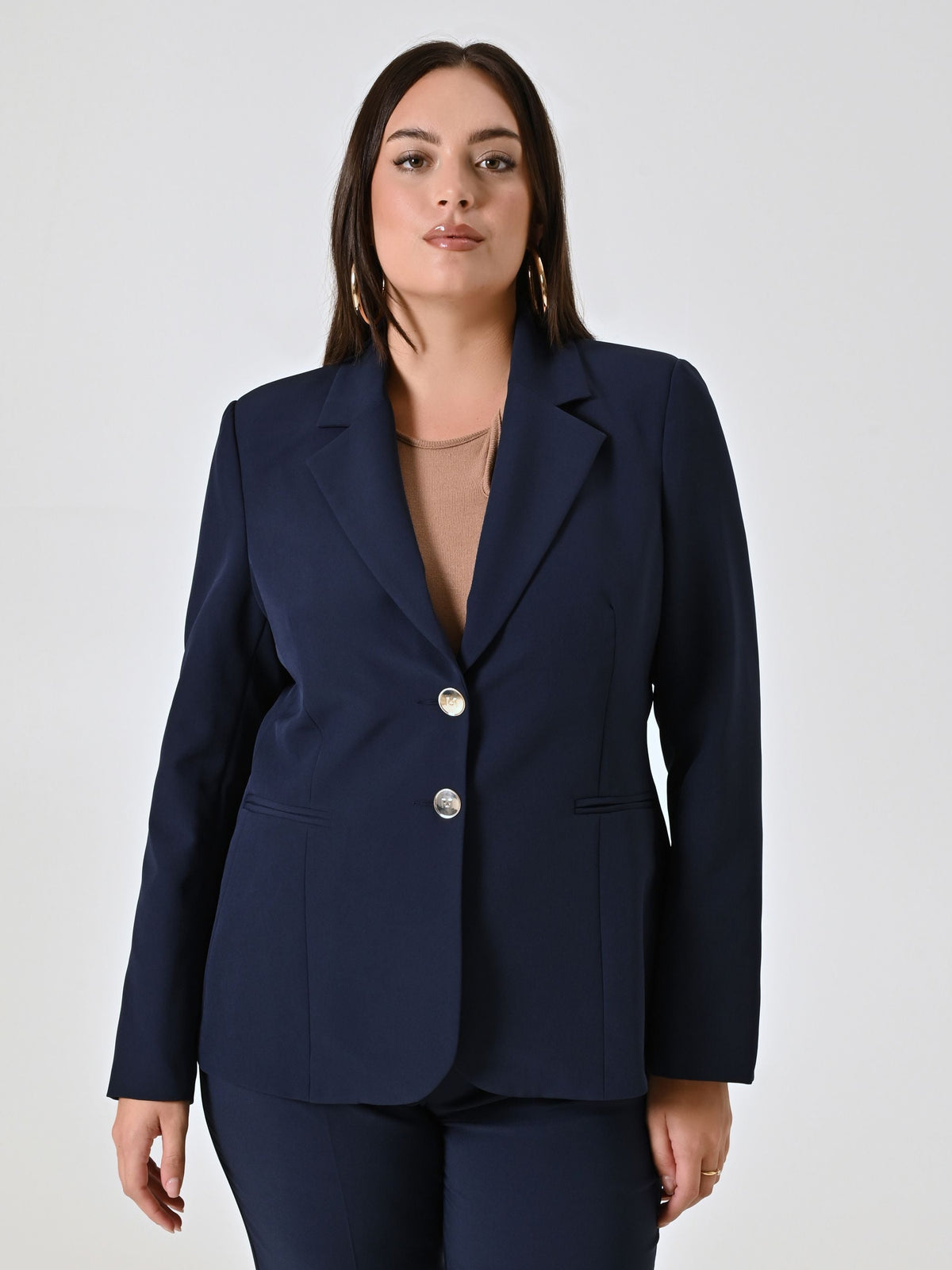 Giacca Curvy Due Bottoni Blu
