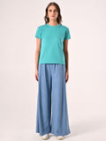 T-Shirt in Cotone Verde Acqua
