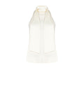 Top panna con scollo all'americana