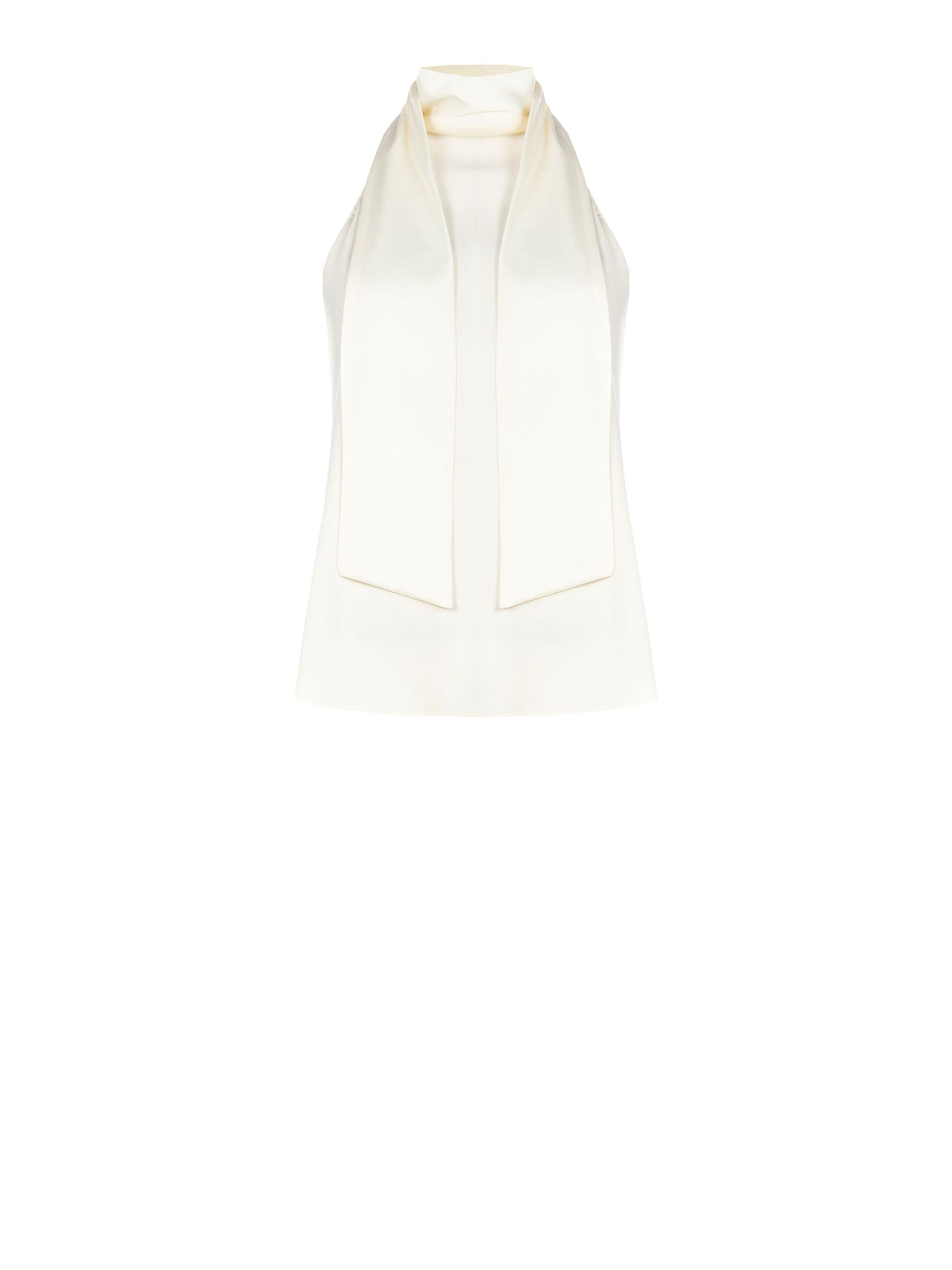 Top panna con scollo all'americana