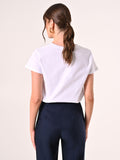 T-Shirt in Cotone con Stampa Azzurra & Gold