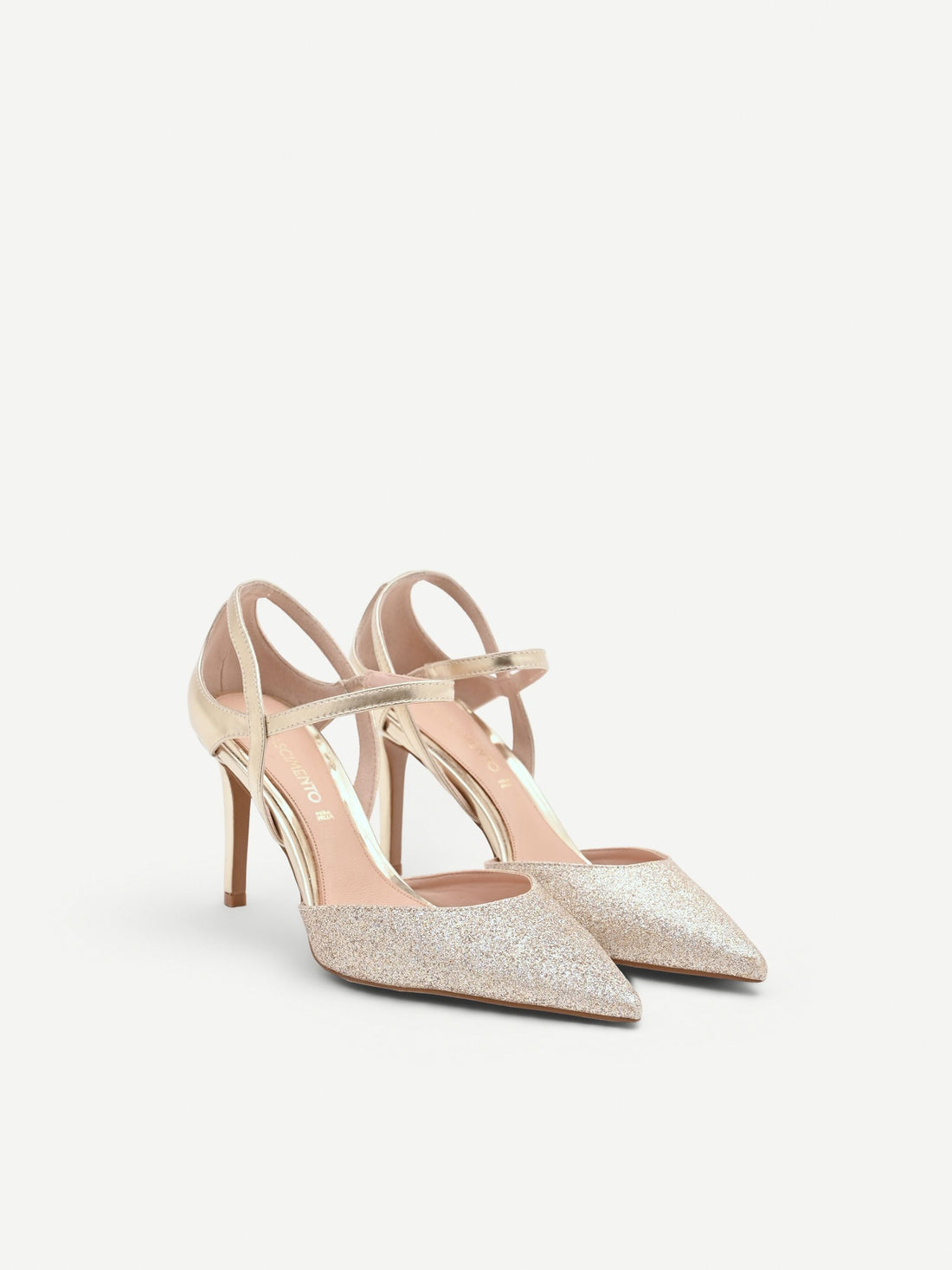 Décolleté slingback oro con doppia legatura
