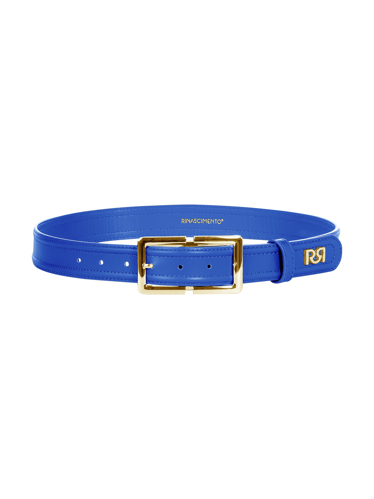 Cintura Fibbia Rettangolare Blu Cina