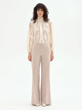 Pantalone a palazzo tortora beige