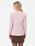 Giacca doppiopetto tortora beige con bottoni gioiello