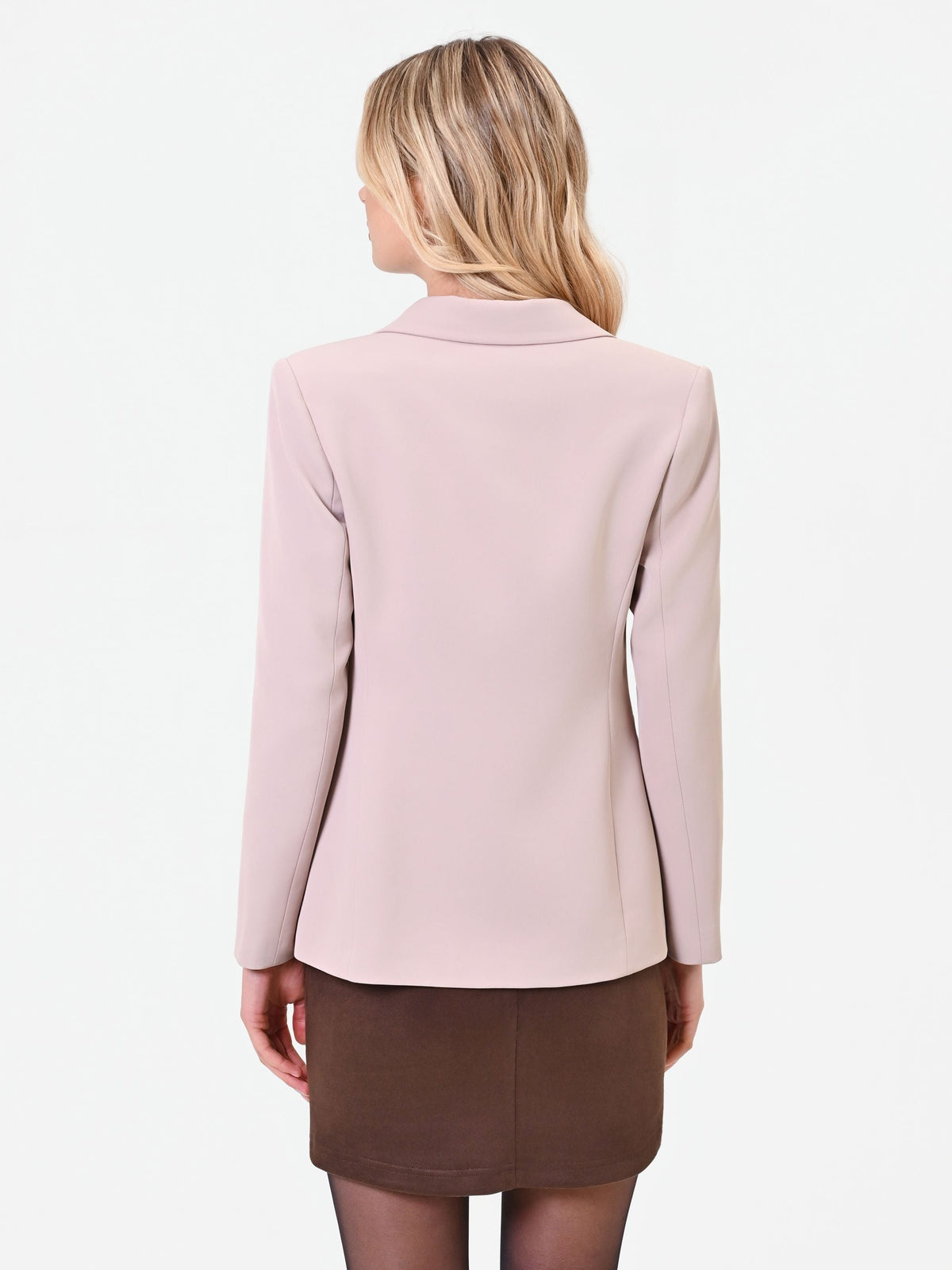 Giacca doppiopetto tortora beige con bottoni gioiello