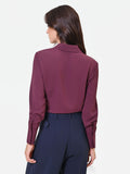Camicia in raso bordeaux rosso