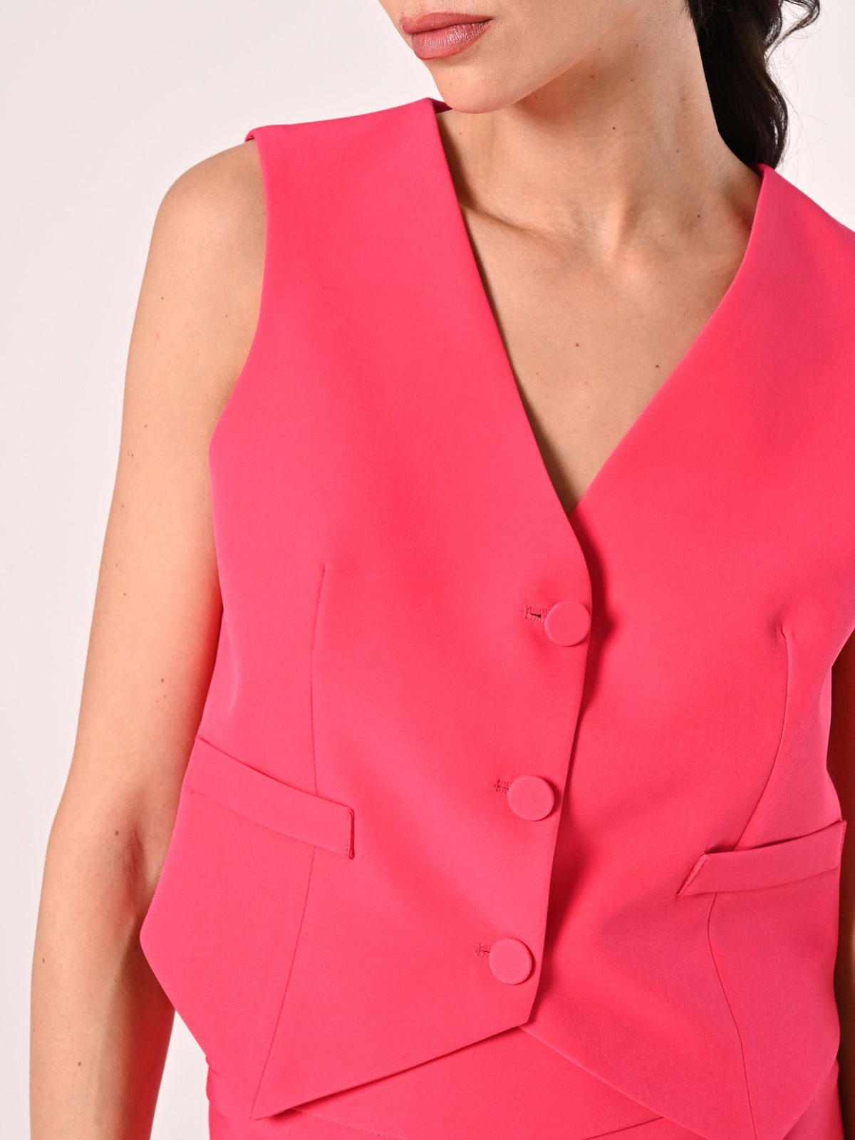Gilet in Tessuto Tecnico Fuxia