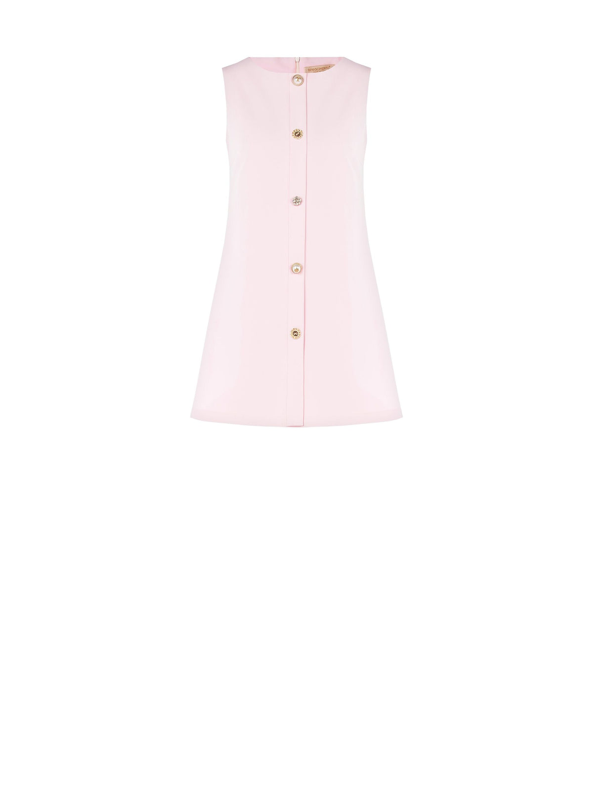 Tubino Rosa con Bottoni Gioiello
