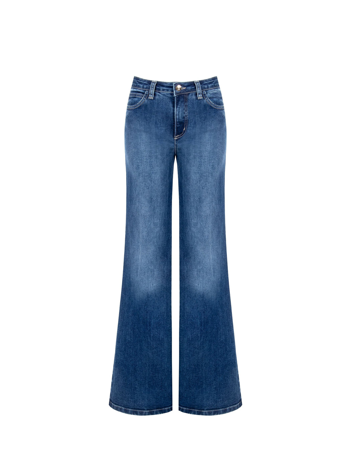 Pantaloni Jeans Wide Leg Blu