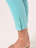 Pantaloni Verde Acqua in Scuba mano Crepe