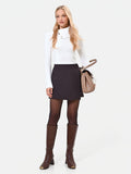 Gonna pantalone asimmetrica marrone moro