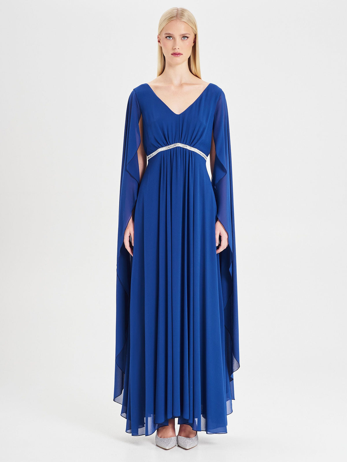 Abito Lungo Rinascimento atelier Blu con Pietre