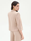 Giacca tortora beige dal design aperto in viscosa