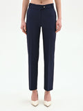 Pantalone blu dritto in tessuto tecnico