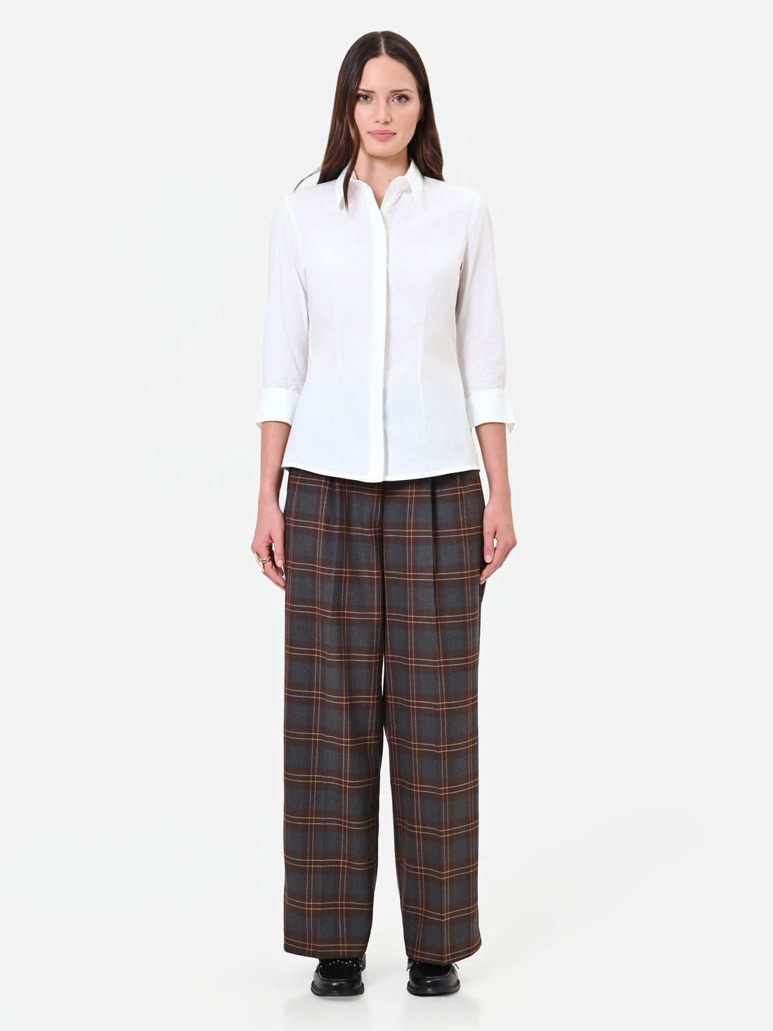 Camicia panna bianco con polsino risvoltato