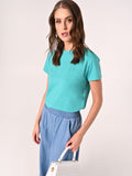 T-Shirt in Cotone Verde Acqua
