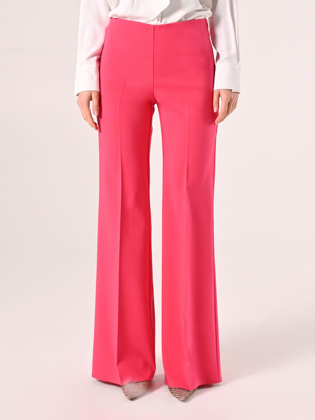 Pantaloni Palazzo Fuxia in Tessuto Tecnico