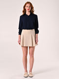 Skort Beige in Tessuto Operato