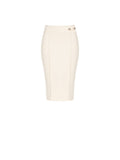 Gonna con Fibbia in Tessuto Tecnico Beige