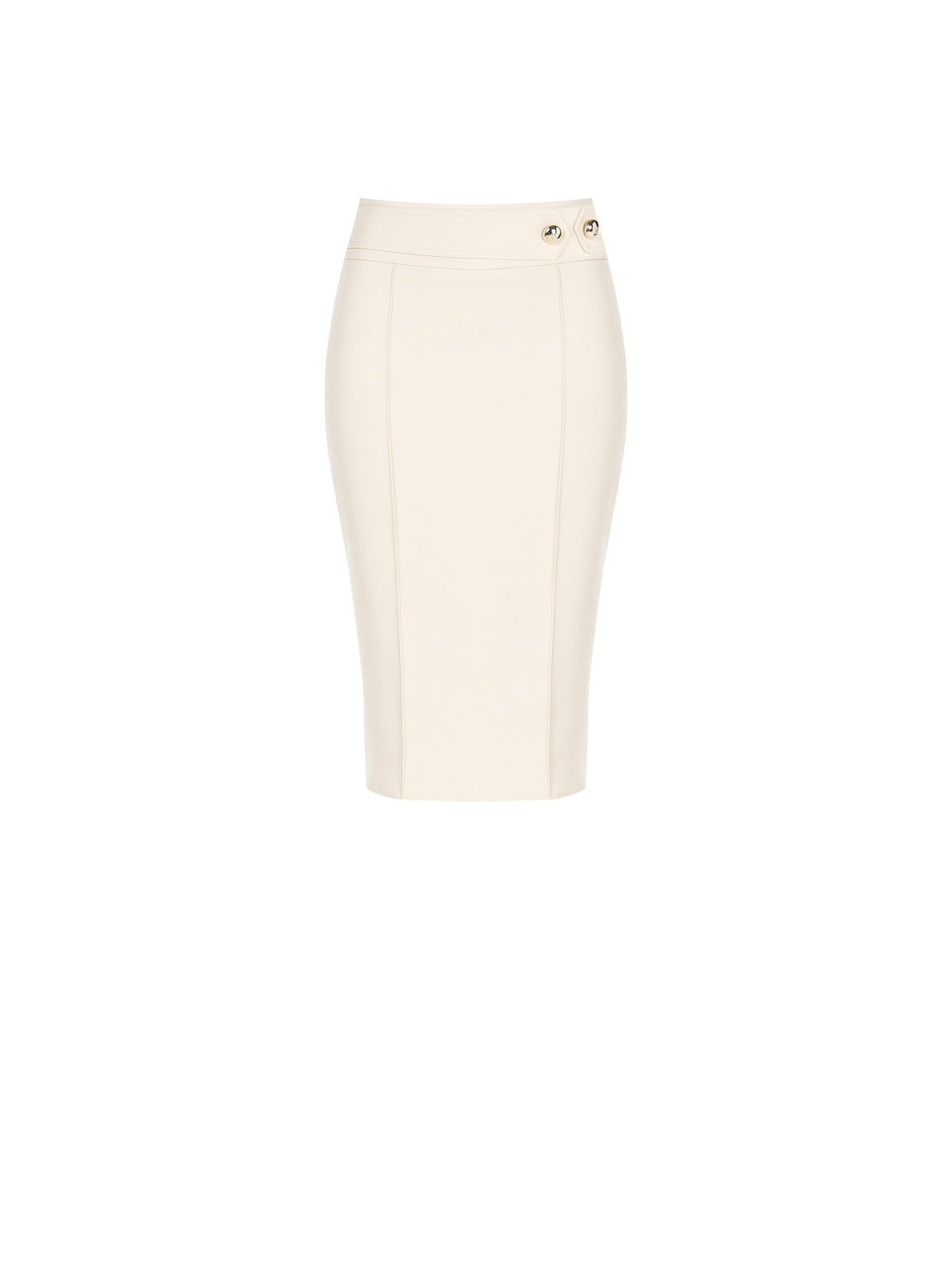 Gonna con Fibbia in Tessuto Tecnico Beige