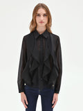 Camicia nera con rouches