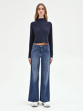 Pantaloni Jeans Wide Leg Blu