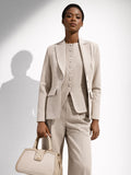 Giacca sfiancata beige gessata
